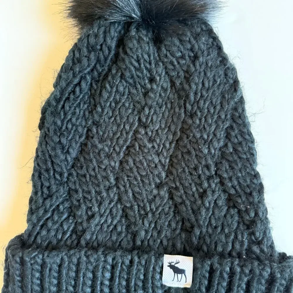 Abercrombie Kids Black Winter Beanie Snow Hat